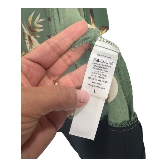 LuLaRoe Womens Floral Print Kimono Cardigan Green/Black Trim Size L Open Front - Picture 7 of 11